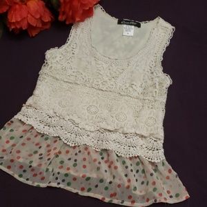 SALE 3 FOR $18-Adorable Boho Crocheted Tank